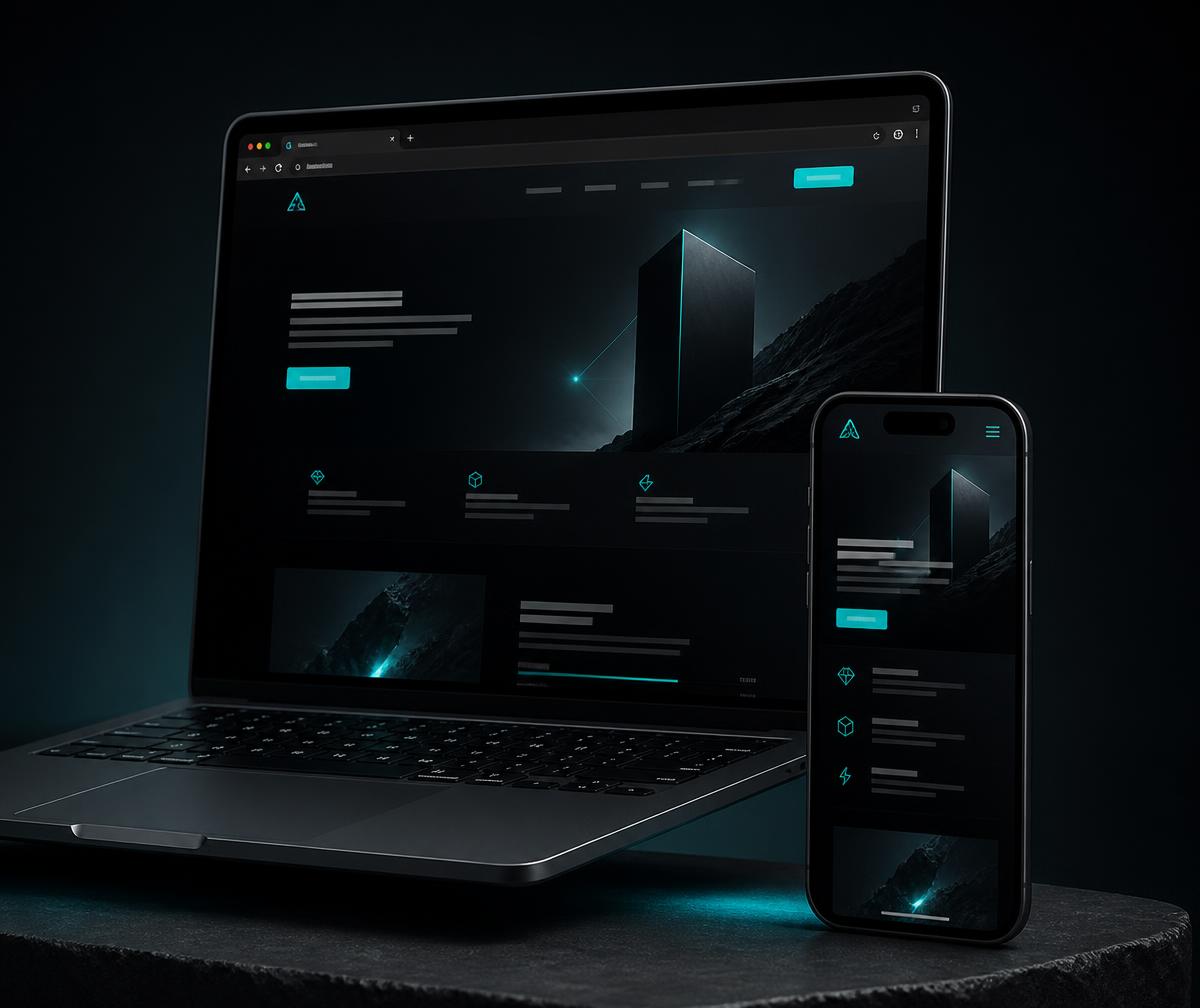 Preview of a WebLockett-built website shown on a laptop and phone
